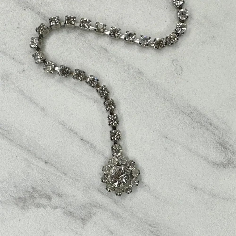 Rhinestone Cup Chain Ladder Link Belt Flower Charm Small/Medium (S/M) ✨